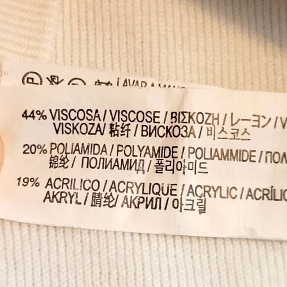 EC ZARA KNIT WHITE RIBBED DRESS WITH SEQUINS AS SEEN IN VOGUE MAGAZINE SZ. M - Picture 4 of 4